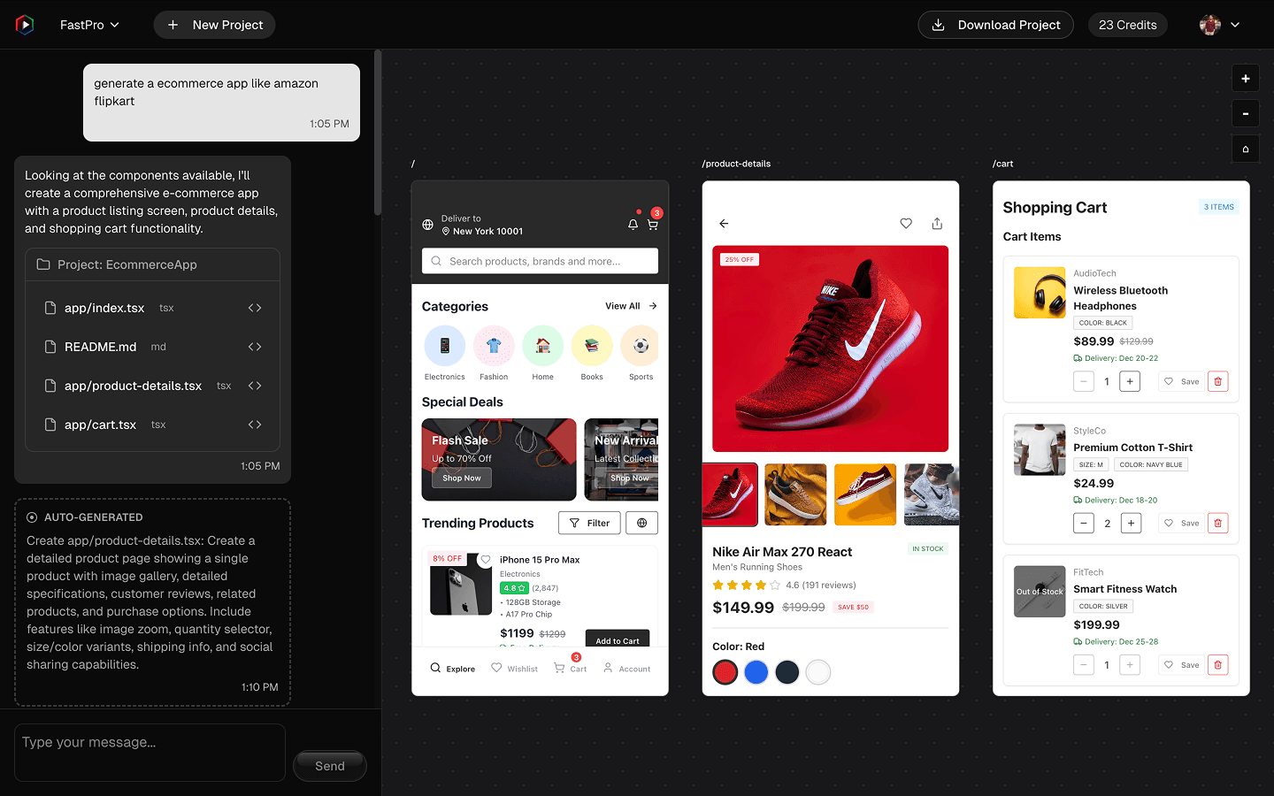 Demo ecommerce-app preview